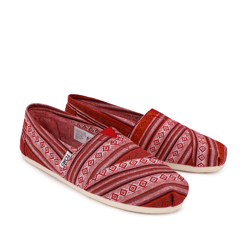 (image for) Toms 台灣色織布酒紅條紋經典女款