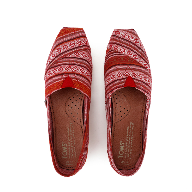 (image for) Toms 台灣色織布酒紅條紋經典女款