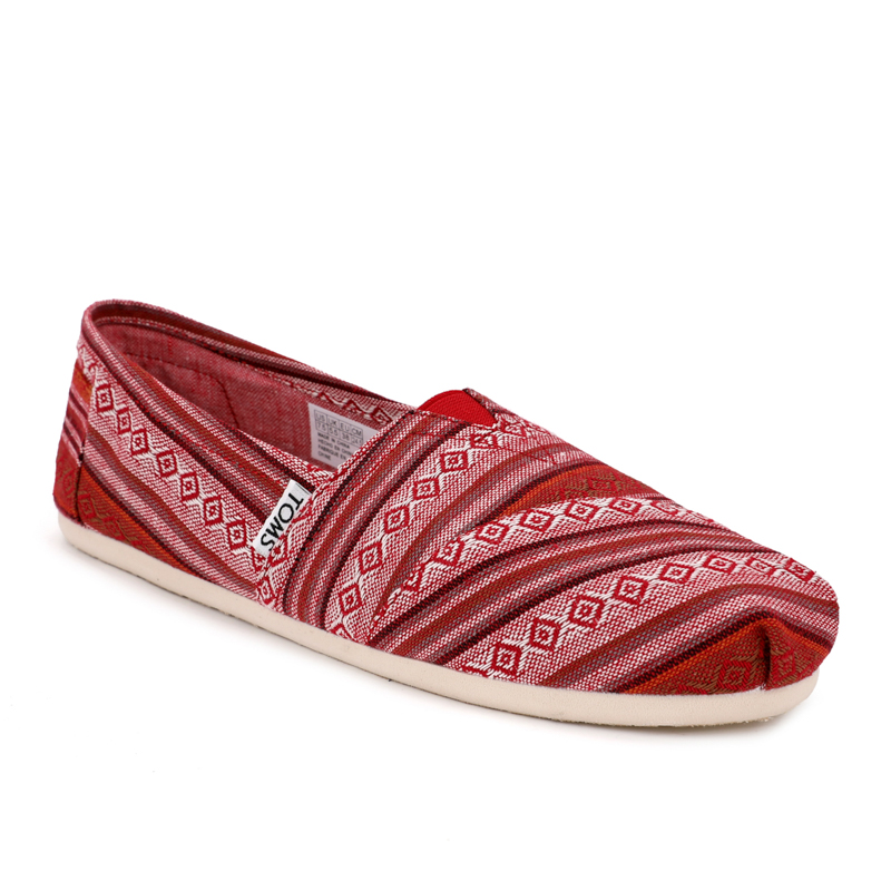(image for) Toms 台灣色織布酒紅條紋經典女款