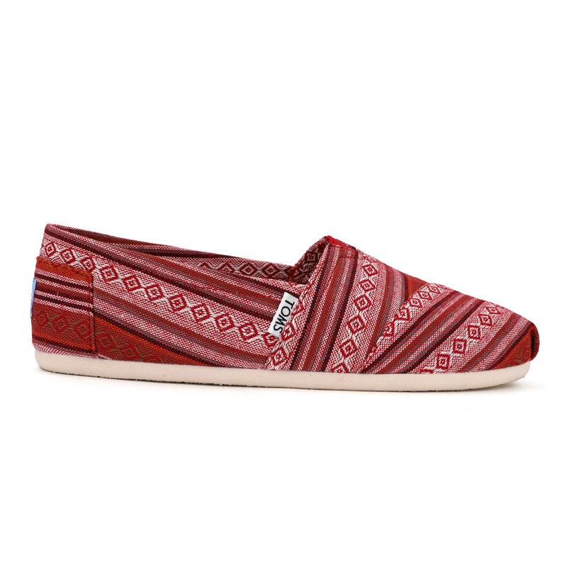 (image for) Toms 台灣色織布酒紅條紋經典女款