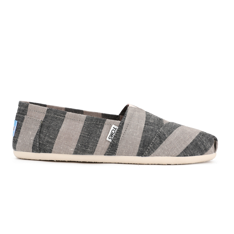 (image for) Toms 台灣色織布黑灰寬條紋經典女款