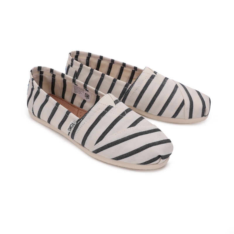 (image for) Toms 台灣色織布白黑條紋經典女款
