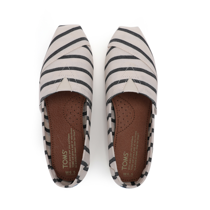 (image for) Toms 台灣色織布白黑條紋經典女款