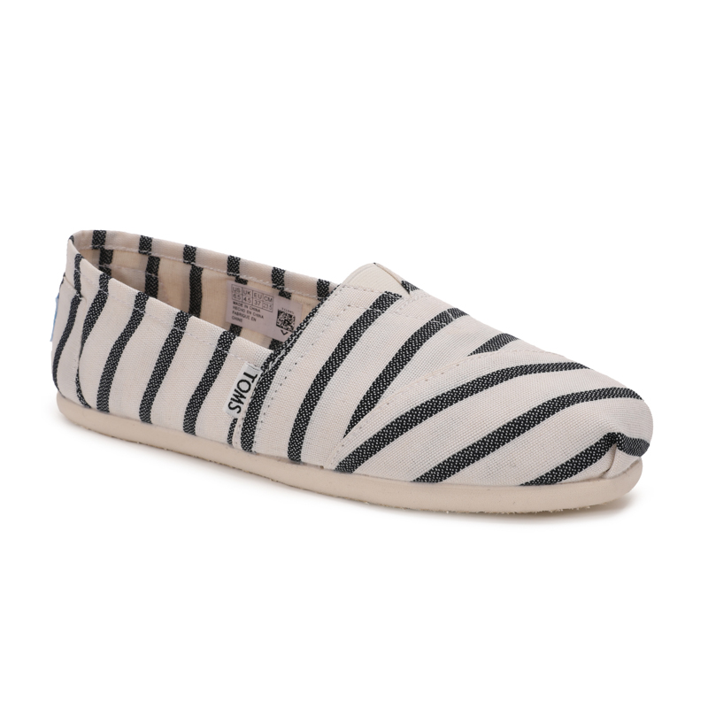 (image for) Toms 台灣色織布白黑條紋經典女款
