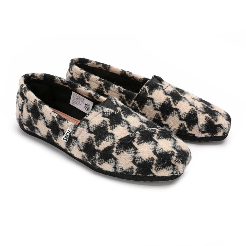 (image for) Toms 台灣绒布黑絨方格經典女款