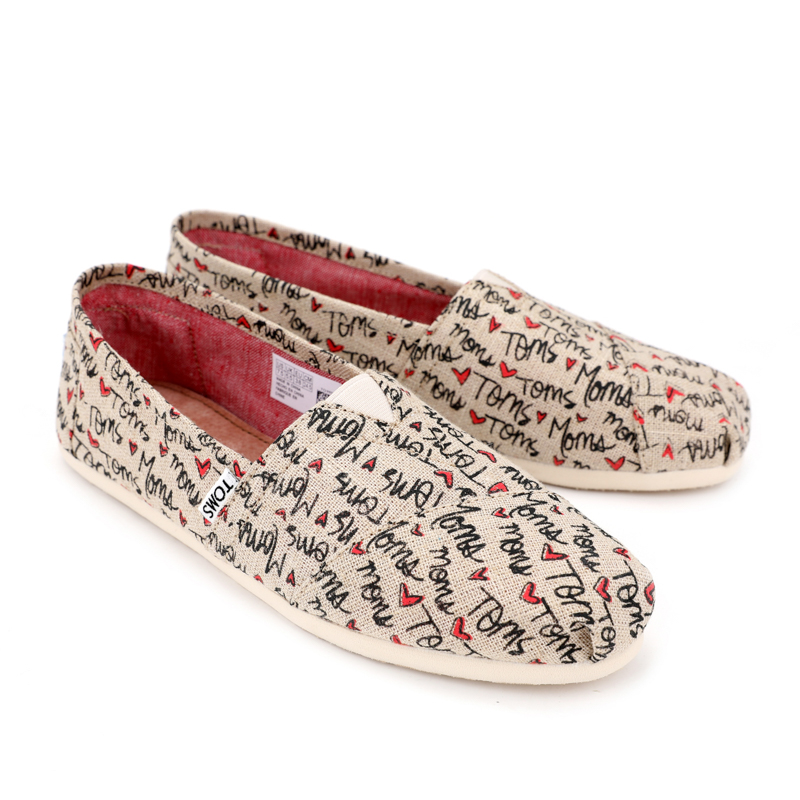 Toms 台灣新款時尚米色字母女款