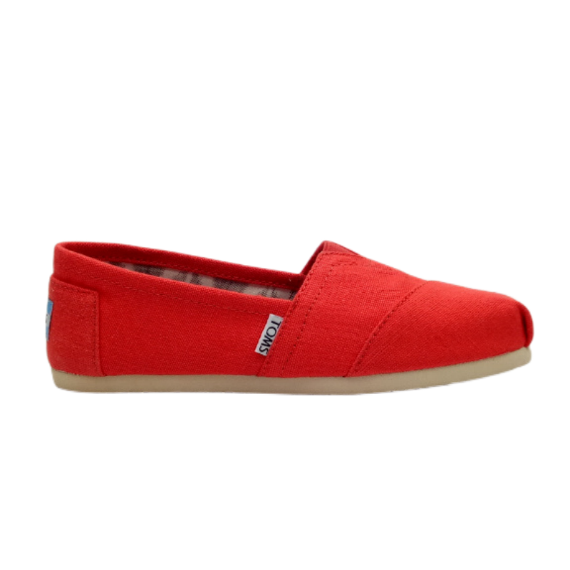Toms台灣時尚橙紅色亞麻布女鞋