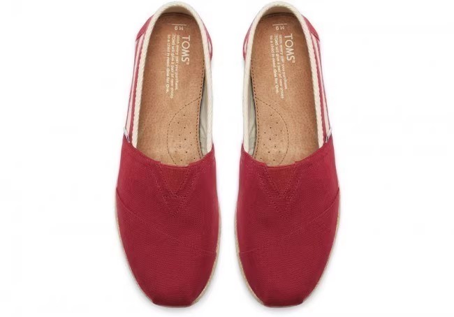 Toms台灣經典紅色大條紋麻底女鞋 - 點擊圖片關閉