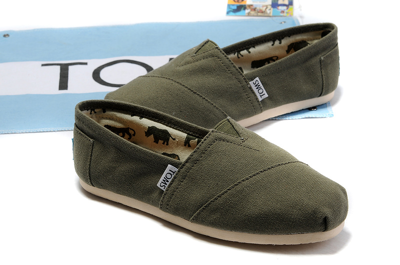 Toms 台灣帆布軍綠色經典男款